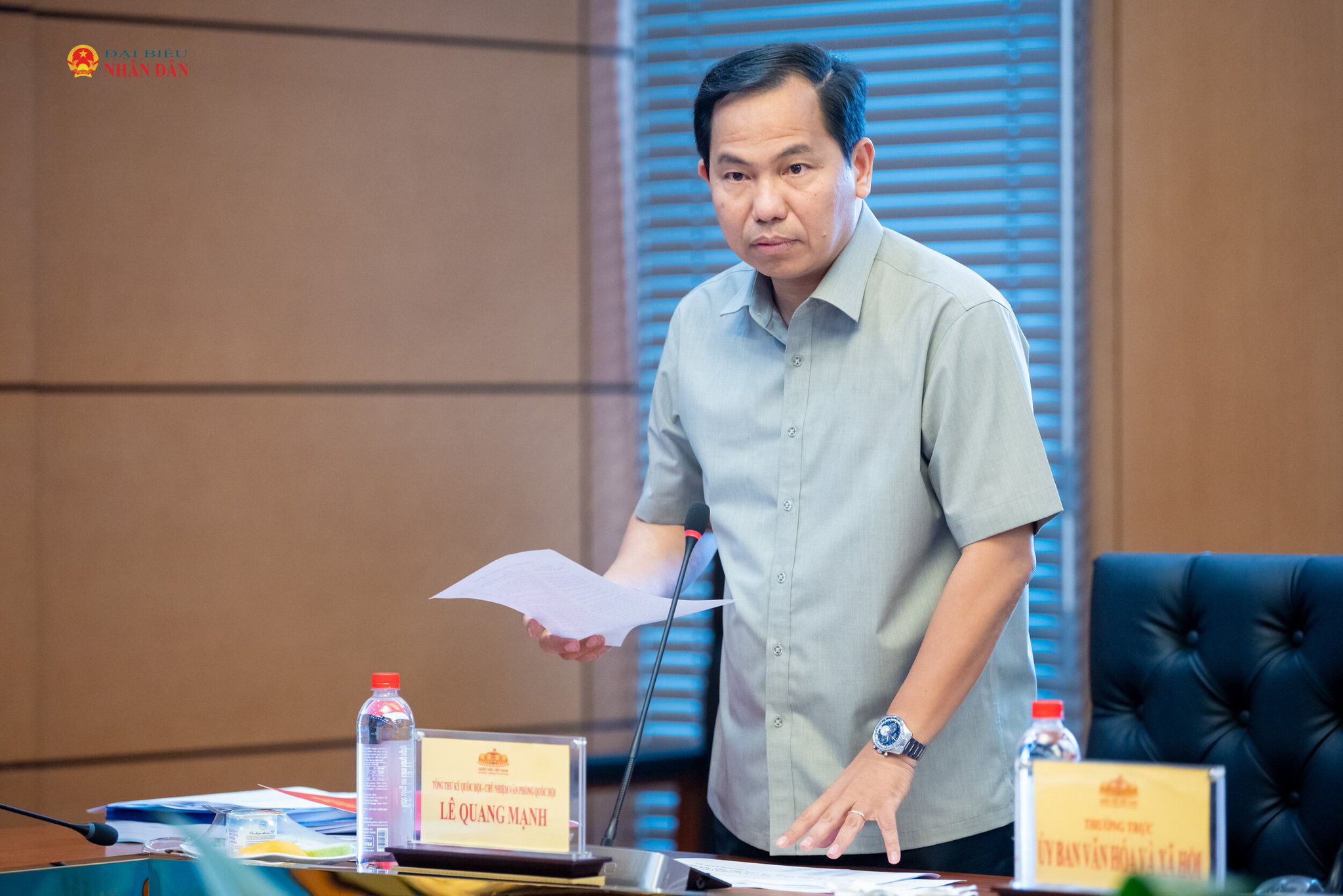 Tổng thư ký, Chủ nhiệm Văn phòng Quốc hội Lê Quang Mạnh phát biểu