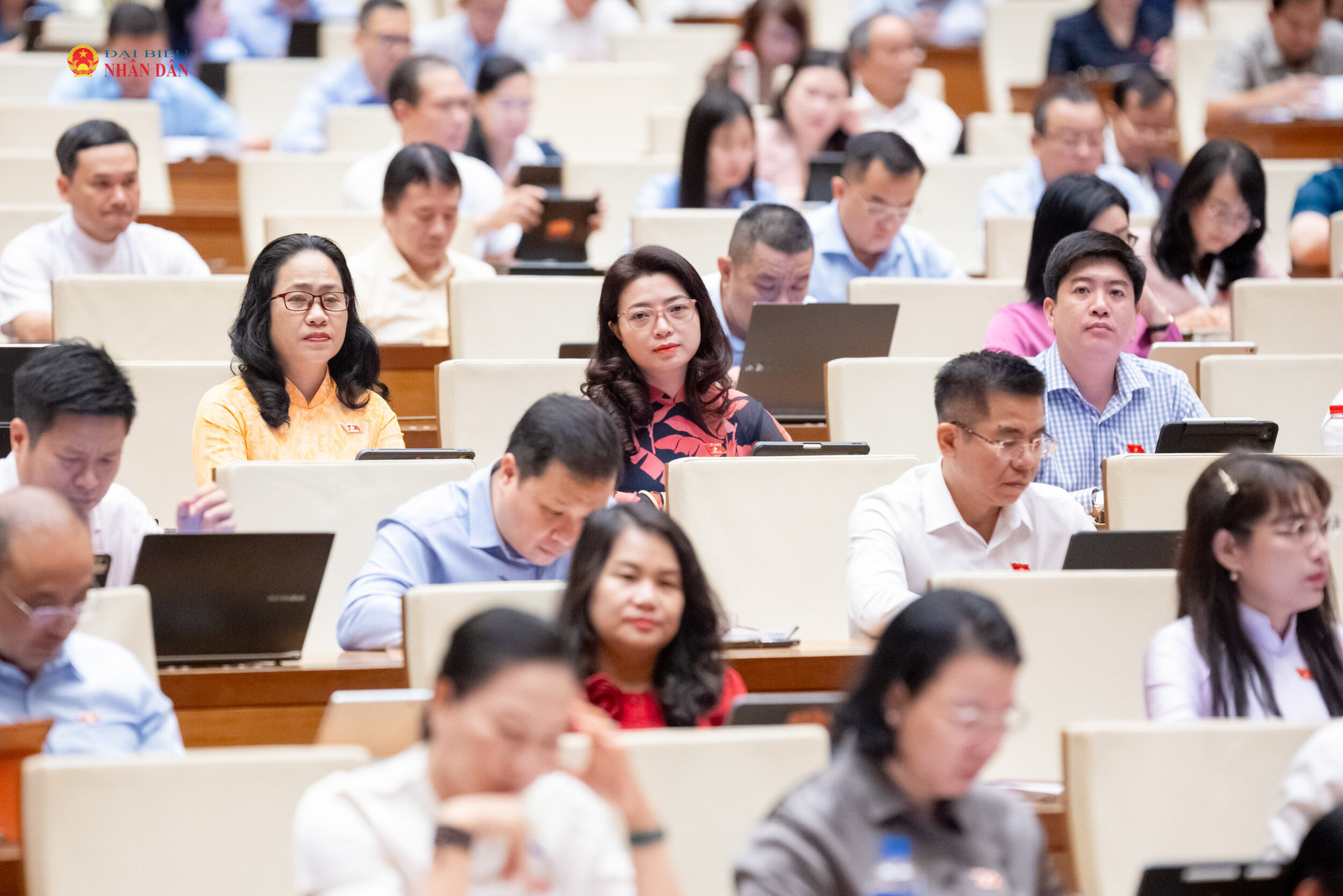 Đại biểu tham dự phiên thảo luận tại hội trường. Ảnh: Phạm Thắng