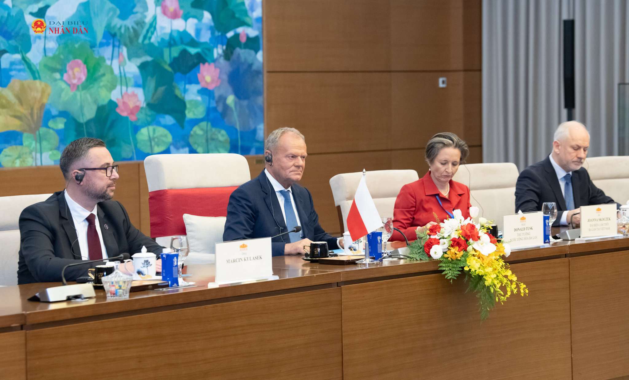 Thủ tướng Cộng hòa Ba Lan Donald Tusk phát biểu tại cuộc hội kiến