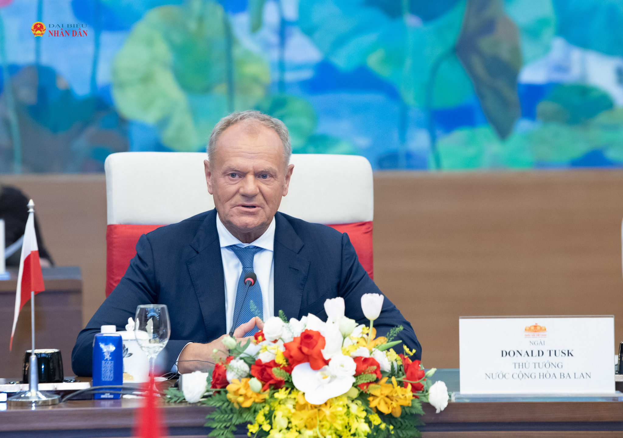 Thủ tướng Cộng hòa Ba Lan Donald Tusk phát biểu tại cuộc hội kiến