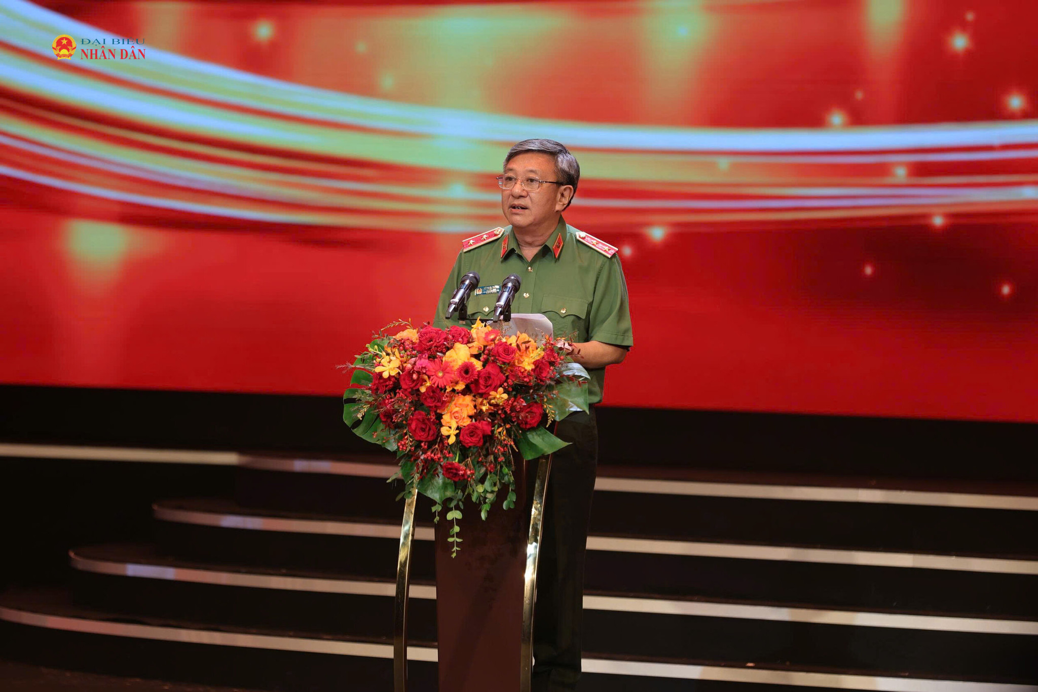 Cục trưởng Cục Truyền thông CAND, Trung tướng Đỗ Triệu Phong - Trưởng Ban Tổ chức phát biểu