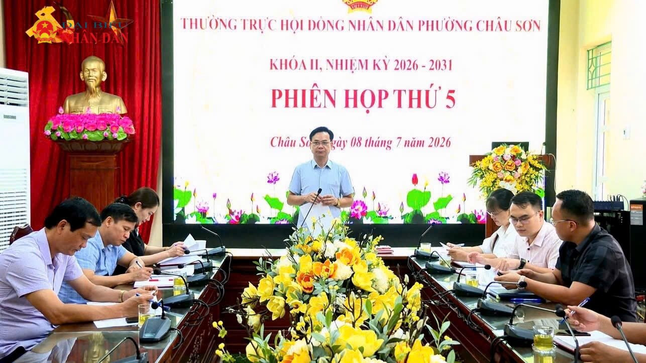Toàn cảnh Phiên họp thứ 5 của Thường trực HĐND phường Châu Sơn