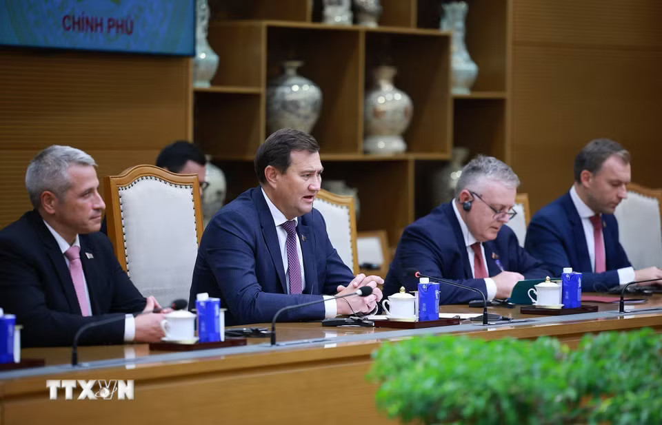 Bộ trưởng Ngoại giao Maxim Ryzhenkov phát biểu tai cuộc tiếp