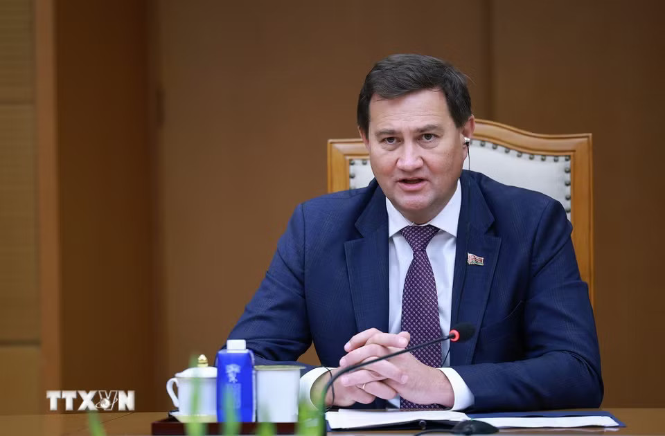 Bộ trưởng Ngoại giao Maxim Ryzhenkov phát biểu tại cuộc tiếp