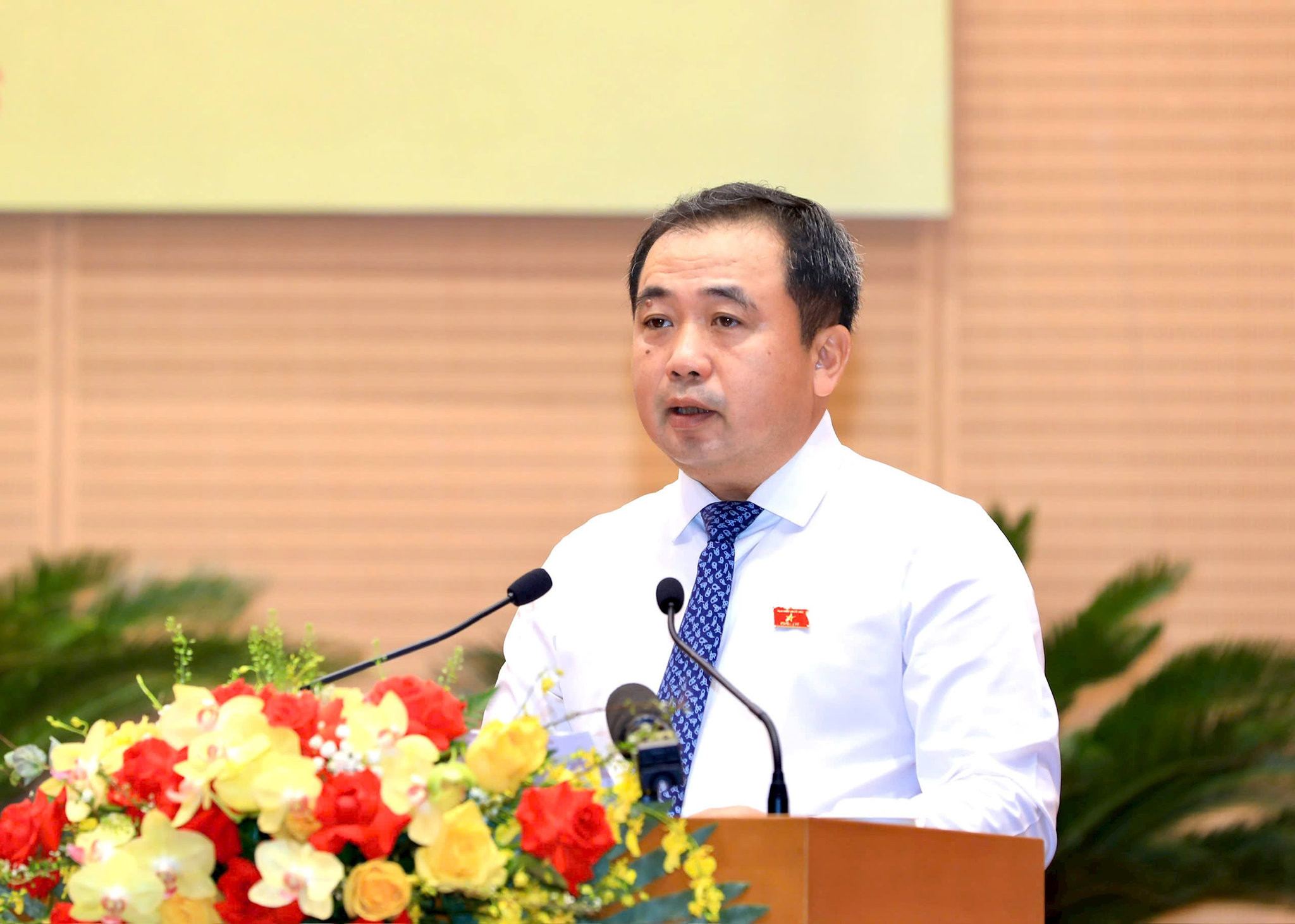 Bí thư Thành uỷ Hà Nội Trần Đức Thắng phát biểu chỉ đạo tại kỳ họp