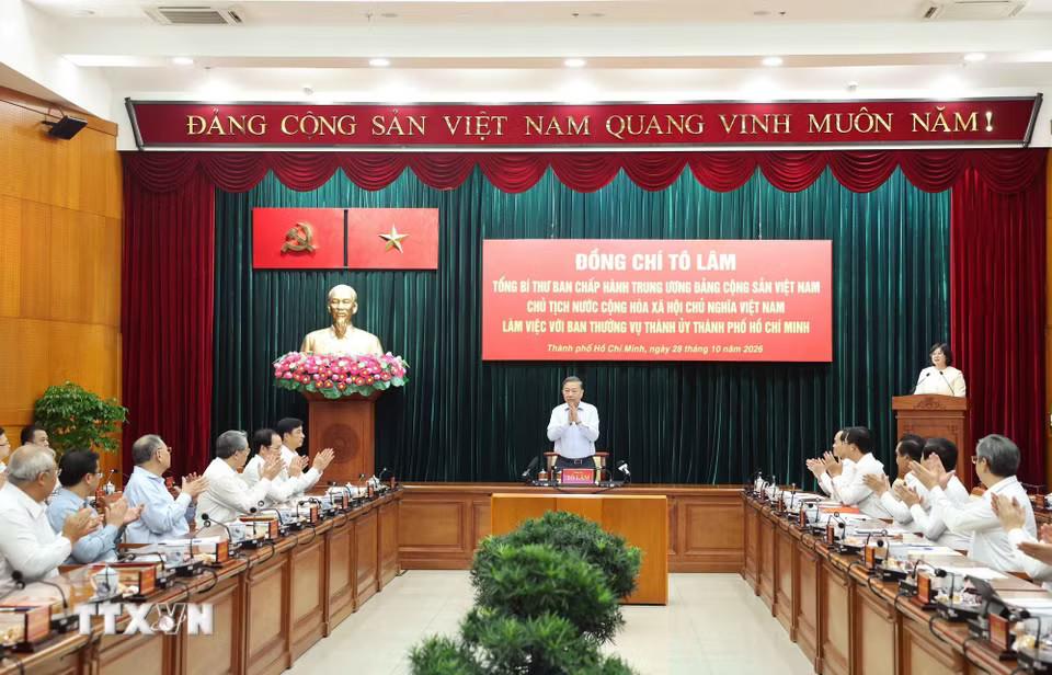 Tổng Bí thư, Chủ tịch nước Tô Lâm làm việc với Ban Thường vụ Thành ủy Thành phố Hồ Chí Minh