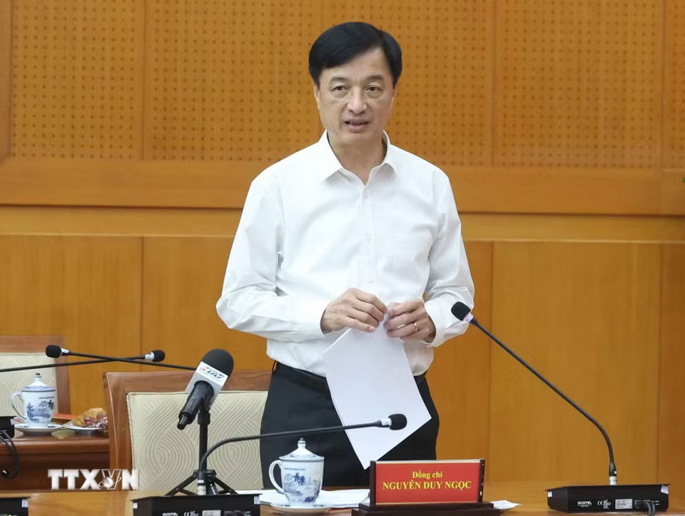 Trưởng Ban Tổ chức Trung ương Nguyễn Duy Ngọc phát biểu