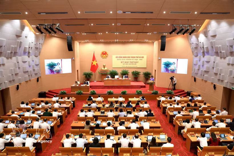 The 17th Hanoi People’s Council's seventh meeting (Photo: VNA)