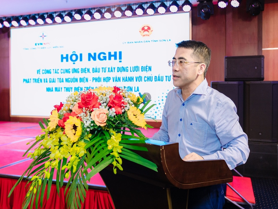 Ông Tăng Thế Hùng - Phó Cục trưởng Cục Điện lực, Bộ Công Thương phát biểu tại Hội nghị. Ảnh NPC