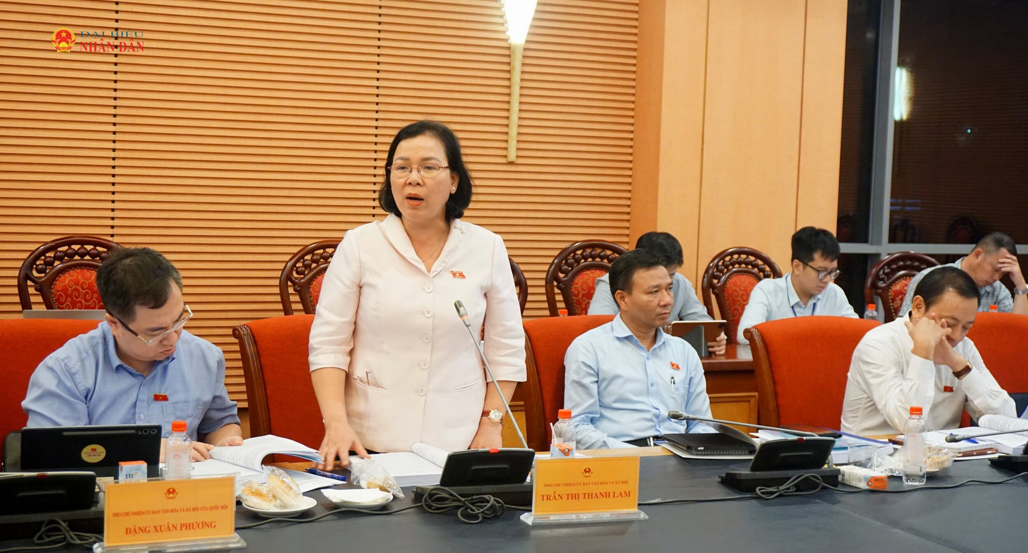 Phó Chủ nhiệm Ủy ban Văn hóa và Xã hội Trần Thị Thanh Lam phát biểu