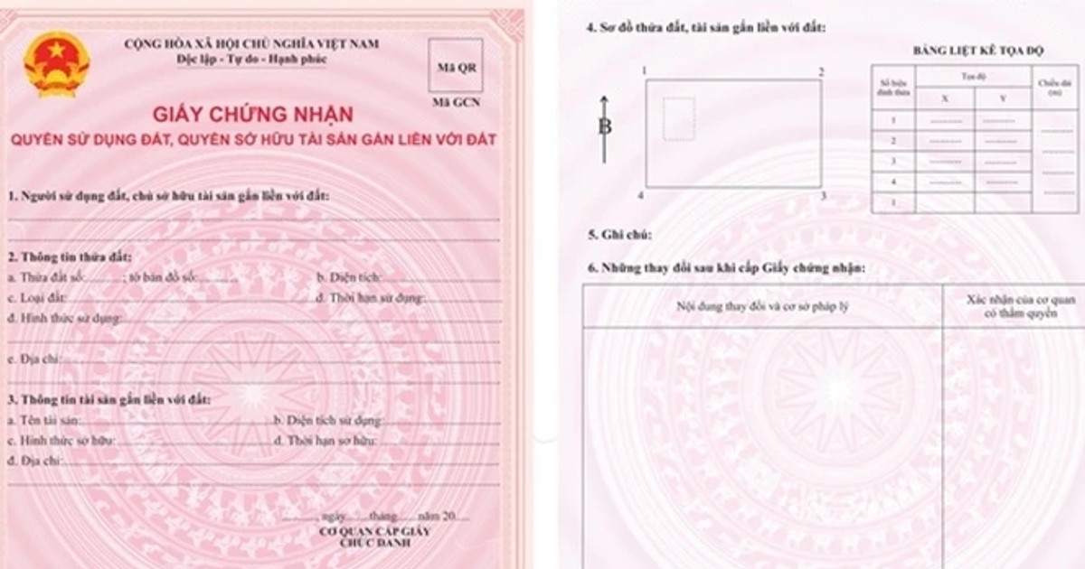 Giấy chứng nhận quyền sử dụng đất mới có mã QR