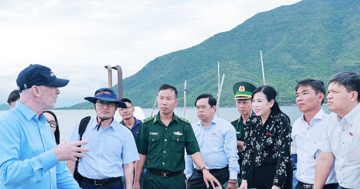 Ủy ban Khoa học, Công nghệ và Môi trường khảo sát mô hình nuôi biển công nghệ cao tại vịnh Vân Phong