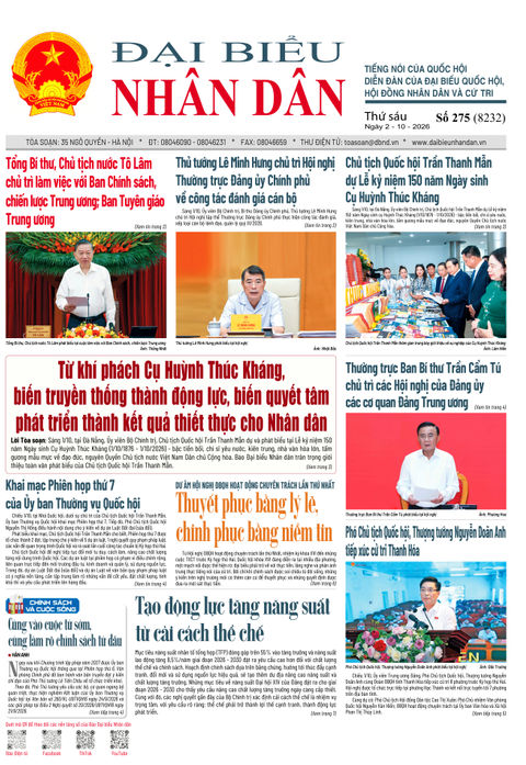 ĐBND - Số báo 275 ngày 2/10/2026