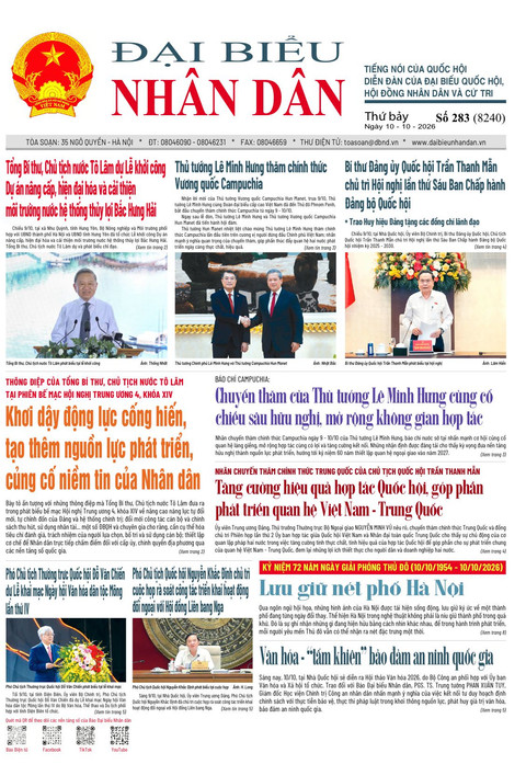 Bìa ĐBND - Số báo 283 ngày 10/10/2026