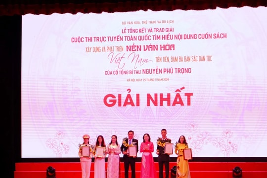 Trao giải Cuộc thi trực tuyến toàn quốc tìm hiểu nội dung cuốn sách của cố Tổng Bí thư Nguyễn Phú Trọng