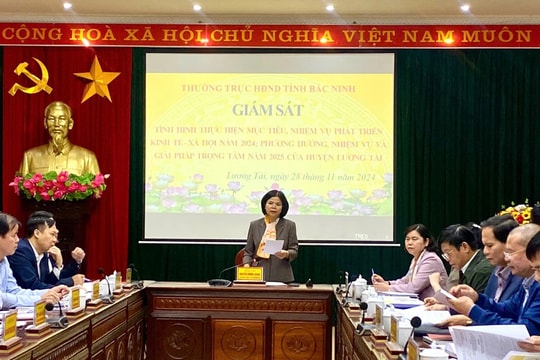 Thường trực HĐND tỉnh Bắc Ninh giám sát tại huyện Lương Tài