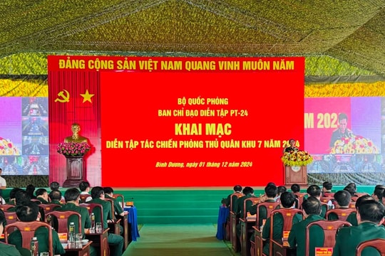 Đại tướng Phan Văn Giang, Bộ trưởng Bộ Quốc phòng dự khai mạc diễn tập tác chiến phòng thủ Quân khu 7 năm 2024