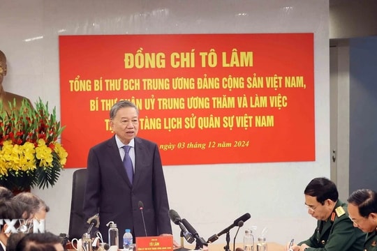 Tổng Bí thư Tô Lâm thăm và làm việc tại Bảo tàng Lịch sử Quân sự Việt Nam