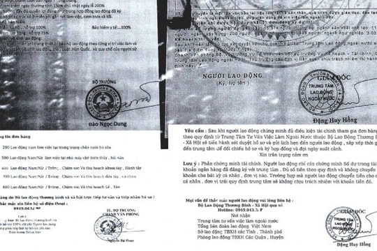 Cảnh báo lừa đi lao động nước ngoài bằng con dấu giả của Bộ Lao động, Thương binh và Xã hội