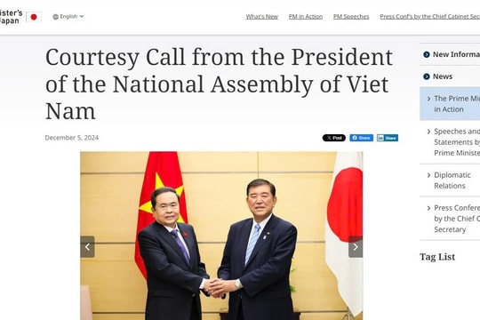 Báo chí Nhật Bản thông tin nổi bật về hoạt động của Chủ tịch Quốc hội Việt Nam