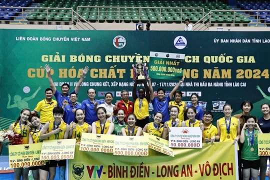 Giải Bóng chuyền vô địch quốc gia 2024: VTV Bình Điền Long An lần thứ 5 đăng quang 