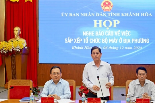 Khánh Hòa: Bảo đảm giảm 10-15% đầu mối các cơ quan bên trong