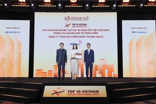 MB Ageas Life lọt Top 10 doanh nghiệp tạo giá trị hàng đầu Việt Nam 2024