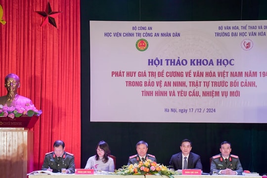 Phát huy giá trị Đề cương về văn hóa Việt Nam trong bảo vệ an ninh trật tự và xây dựng nền văn hóa dân tộc