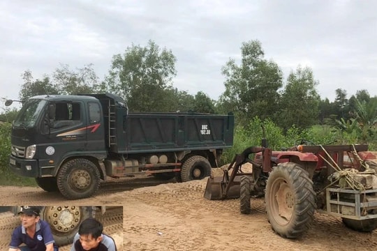 Bình Thuận: Bắt quả tang 2 đối tượng khai thác, vận chuyển khoáng sản trái phép tại Hàm Tân