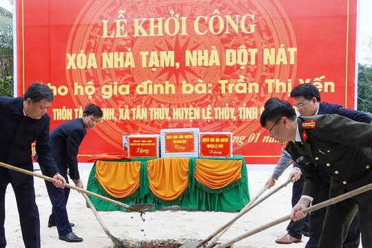 Quảng Bình đồng loạt khởi công xóa nhà tạm, nhà dột nát cho hộ nghèo