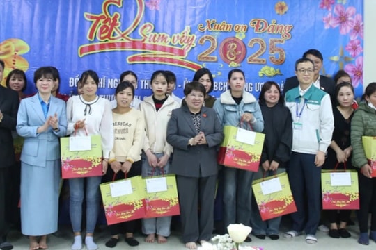 Chủ nhiệm Ủy ban Xã hội Nguyễn Thúy Anh trao quà Tết tặng người lao động có hoàn cảnh khó khăn tại Phú Thọ