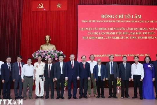 Tổng Bí thư Tô Lâm gặp mặt nguyên Lãnh đạo Đảng, Nhà nước tại các tỉnh, thành phía Nam