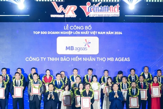 Bảo hiểm Nhân thọ MB Ageas Life lọt Top 500 Doanh nghiệp lớn nhất Việt Nam 2024