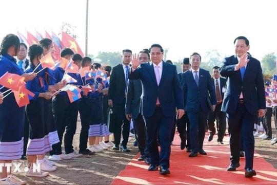 Hai Thủ tướng Việt Nam - Lào dự lễ khởi công Công viên Hữu nghị Lào - Việt