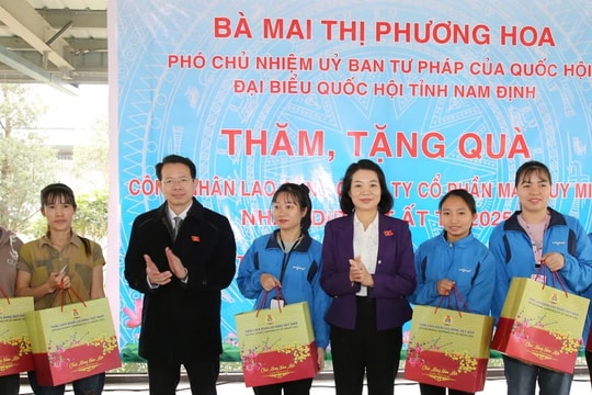Phó Chủ nhiệm Ủy ban Tư pháp Mai Thị Phương Hoa thăm, tặng quà Tết cho gia đình khó khăn tại Nam Định