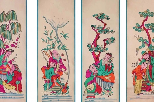 Xuân về qua sưu tập tranh dân gian tứ bình