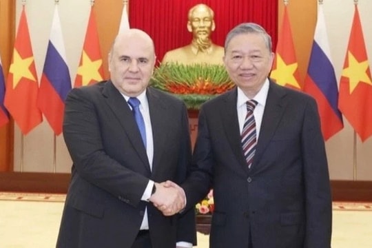 Tổng Bí thư Tô Lâm tiếp Thủ tướng Liên bang Nga Mikhail Mishustin