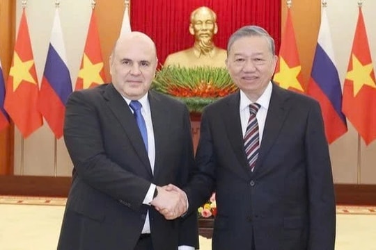 Tổng Bí thư Tô Lâm tiếp Thủ tướng Liên bang Nga Mikhail Mishustin