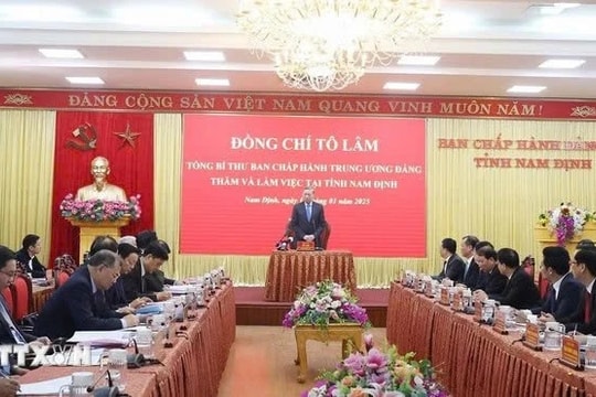 Tổng Bí thư Tô Lâm làm việc với Ban chấp hành Đảng bộ tỉnh Nam Định