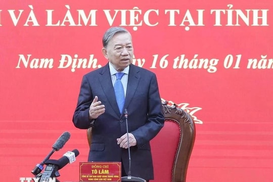 Tổng Bí thư Tô Lâm làm việc với Ban chấp hành Đảng bộ tỉnh Nam Định