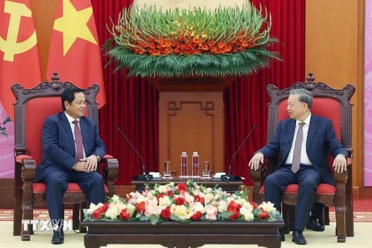 Tổng Bí thư Tô Lâm tiếp Đoàn đại biểu cấp cao Đảng Nhân dân Campuchia