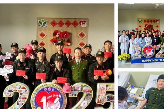 Hà Nội: Cảnh sát cơ động đặc nhiệm "chi viện" máu khẩn cho Bệnh viện Nhi Trung ương