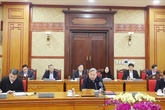 Tổng Bí thư Tô Lâm chủ trì Hội nghị của Ban Bí thư đánh giá công tác tổ chức Tết Ất Tỵ