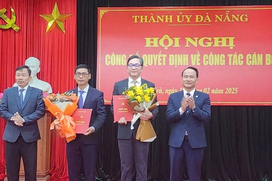 Đà Nẵng công bố các quyết định điều động, bổ nhiệm cán bộ chủ chốt