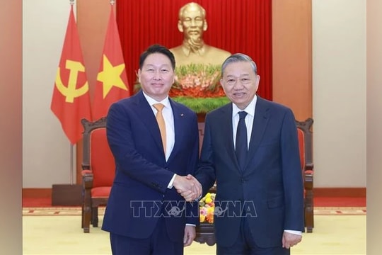 Tổng Bí thư Tô Lâm tiếp Chủ tịch Tập đoàn SK, Hàn Quốc