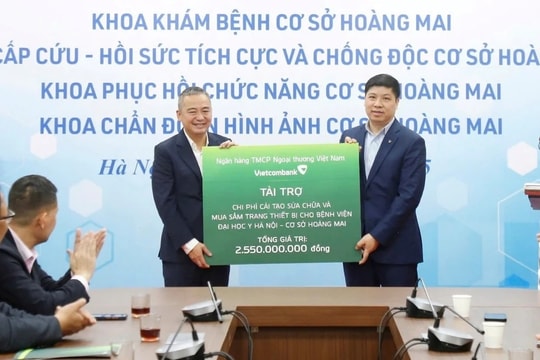 Vietcombank đồng hành cùng Bệnh viện Đại học Y Hà Nội - cơ sở Hoàng Mai với gói tài trợ 2,55 tỷ đồng