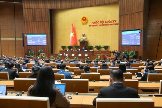 100% ĐBQH có mặt tán thành thông qua Luật sửa đổi, bổ sung một số điều của Luật Tổ chức Quốc hội