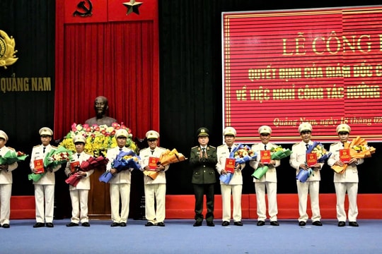 22 cán bộ lãnh đạo Công an Quảng Nam tự nguyện nghỉ hưu trước tuổi