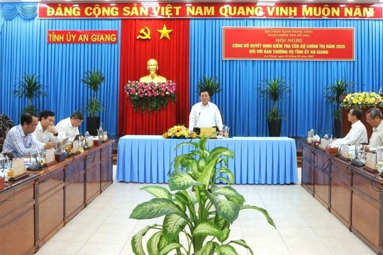 Công bố quyết định kiểm tra của Bộ Chính trị với Ban Thường vụ Tỉnh ủy An Giang