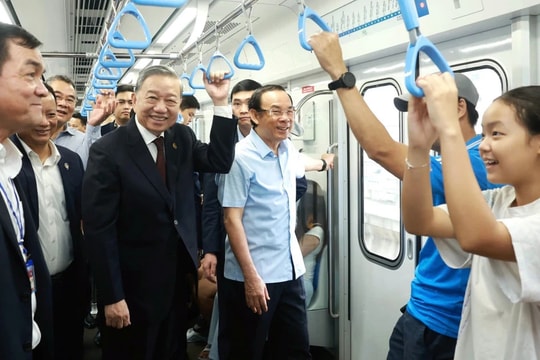 Tổng Bí thư Tô Lâm trải nghiệm thực tế Tuyến Metro số 1 (Bến Thành - Suối Tiên)